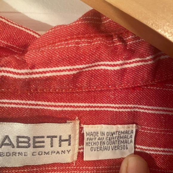 Liz Claiborne Elizabeth Vintage Striped Sleeveless Button Up Shirt - Picture 6 of 8